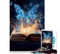 1000-piece Puzzle for Teenagers Butterfly Books Magical Clean Edge Game Mental Focus Game Slow Play Fun Birthday Fun Gift (50x75cm)