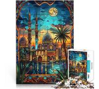 1000-piece puzzle for teenagers Cairo Moonlit Serenity Made of cardboard for age 14+ For Family Fun & Game Night Artists' Collection, Fine Arts。size：26x38cm/10.24x14.96inch