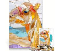 1000-piece Puzzle for Teenagers Camel Animal Gold Clean Edge Game Mental Focus Game Slow Play Fun Birthday Fun Gift (38x52cm)