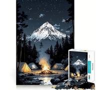 1000-piece Puzzle for Teenagers Campfire Under The Stars Landscapes Precise Cut Art Focus Fun Game Relax Play Time Birthday Fun Gift (50x75cm)