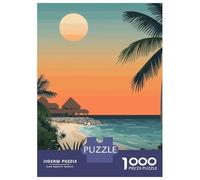 1000-piece Puzzle for Teenagers Cancun Sunset Beach Puzzle for Adults Relaxing Games Pattern Assembly Gifts for Friends And Family 38x26cm/1000pcs