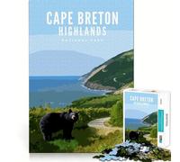 1000-piece Puzzle for Teenagers Cape Breton Highlands NP Precise Cut Art Focus Fun Game Relax Play Time Birthday Fun Gift (38x52cm)