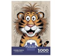 1000 Piece Puzzle For Teenagers Cartoon Tiger Drawing Jigsaws for Adults Family Game Difficult Challenge for Is Ideal As A Gift 38x26cm/1000pcs