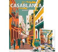 1000 Piece Puzzle For Teenagers Casablanca Morocco Retro Cozy Shared Family Leisure Time Unique Festive (38X52cm)