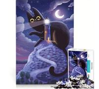 1000-piece Puzzle for Teenagers Cat And The Lighthouse, Educational Game, Decompressing Intellectual, Unique Challenge Game 50x75cm