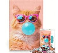 1000-piece Puzzle for Teenagers Cat Bubble Gum, Fun Games, Train Your Brain And Hands, Improving Love between Couples 50x75cm