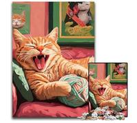 1000-piece Puzzle for Teenagers Cat on The Sofa Wooden Jigsaw Puzzles for Teenagers, Couples, And Friends for Birthdays, Christmas 50X75CM