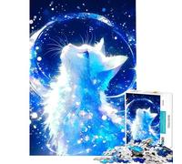 1000 Piece Puzzle For Teenagers Celestial Cat Gazing at The Moon for Birthday, Chrismas Learning Educational Educational Toy Suitable for Ages 14 And Up (50x75cm)