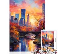 1000 Piece Puzzle For Teenagers Central Park in Fall Jigsaw for Teenagers Hand Speed Race Difficult And Challenge Birthday Present, Gifts, (38x52cm)