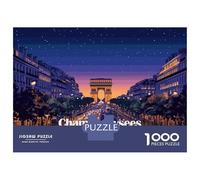 1000 Piece Puzzle For Teenagers Champs Elysees Paris Night Scene Adult Puzzles Brain Teaser Game Perfect Decoration Difficult And Challenge 38x26cm/1000pcs