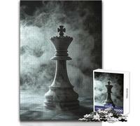 1000 Piece Puzzle For Teenagers Chess King in Smoke Unique Challenge Game But Fun And Humorous Art Work Gift Size 38x26cm