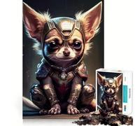 1000 Piece Puzzle For Teenagers Chihuahua Superhero Fine Cut Design Brain Game Gift Slow Time Fun Birthday Fun Play (50x75cm)