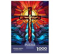 1000-piece Puzzle for Teenagers Christian Cross Jesus Puzzles for Adults Relax Games Staycation Kill Time Challenging To Complete 70x50cm/1000pcs