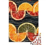 1000-piece Puzzle for Teenagers Citrus Fruit Slices Art Print-1 Puzzles for Adults Fun Games Perfect Decoration Birthday Present, Gifts, 38x26cm/1000pcs