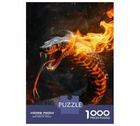 1000-piece Puzzle for Teenagers Cobra Snake Fire Flames Jigsaw for Adults Relax Games But Fun And Humorous Gifts for Friends And Family 52x38cm/1000pcs