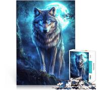 1000 Piece Puzzle For teenagers Cold Moon Wolf Hands-on Game 26x38cm for is ideal as a gift for the whole family for and Age 14 Years Up