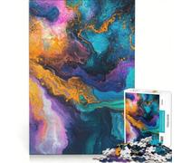 1000-piece Puzzle for Teenagers Colorful Abstract Fluid Art, Toy Wall Decor, Staycation Kill Time, Improving Love between Couples 50x75cm