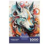 1000 Piece Puzzle For Teenagers Colorful Abstract Wolf Portrait Jigsaw Puzzle Toy Wall Decor Perfect Decoration Unique Gifts for Birthday And Christmas 70x50cm/1000pcs
