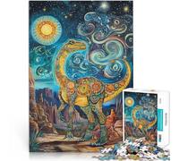 1000-piece puzzle for teenagers “Colorful Dinosaur Art” Made of wood,for and from 14 years and over educational learning great size:50x75cm/14.96x20.47inch