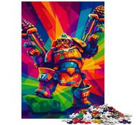 1000-piece Puzzle for Teenagers Colorful Dwarf Warrior with Deep Galactic Impossible Game Difficult Challenge Toy Wall Decor Artists' Collection, Fine Arts Size 75x50cm