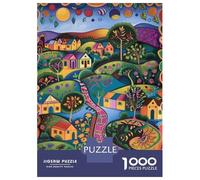 1000 Piece Puzzle For Teenagers Colorful Fantasy Landscape Art Print Jigsaw Puzzle Anti-Stress Toys Presents for Women for Is Ideal As A Gift 52x38cm/1000pcs
