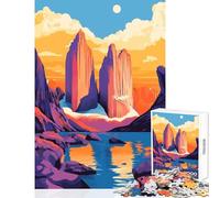 1000 Piece Puzzle For Teenagers Colorful Glacier Rock Mountains Lake Minimalist Art Illustration Jigsaws for Adults Puzzle Birthday Present Every Piece Is Unique - Unique Birthday And Xma