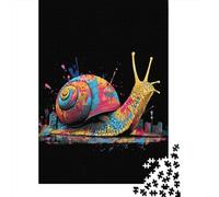 1000-piece Puzzle for Teenagers Colorful Graffiti Snail Art Print Jigsaws for Adults Toy Wall Decor Hand Speed Race Challenging To Complete 70x50cm/1000pcs