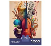1000 Piece Puzzle For Teenagers Colorful Musical Instruments Art Print Puzzle for Adults Relaxing Games But Fun And Humorous for Is Ideal As A Gift 38x26cm/1000pcs