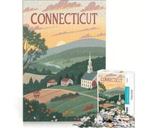 1000-piece Puzzle for Teenagers Connecticut Landscape, Educational Game, Decompressing Intellectual, Unique Challenge Game 38x52cm