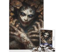 1000-piece Puzzle for Teenagers Cracked Skin Figure Emerging from Wall Jigsaw 1000 Pieces Educational Toy Secret Santa Gifts Presents for Women (38x52cm)