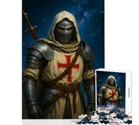 1000 Piece Puzzle For Teenagers Crusader Knight with Sword And Armor Jigsaws for Adults Puzzle Hand Speed Race Every Piece Is Unique - Birthday Present, Gifts, (38x26cm)