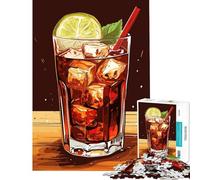 1000-piece Puzzle for Teenagers Cuba Libre Cocktail Family Game Brain Intelligence Challenge Addictive Toys Art Work Gifts Family Activities (Size 38x26cm)