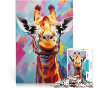 1000 Piece Puzzle For teenagers Curious Giraffe Anspruchsvoll, aber lustig und humorvoll Heimdekoration75x50cm