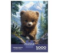 1000-piece Puzzle for Teenagers Cute Bear Cub in Mountains Jigsaws for Adults Hands-on Game Precision Cutting Great Gift for Gaming 38x26cm/1000pcs