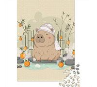 1000 Piece Puzzle For Teenagers Cute Capybara Bathing Puzzle for Adults Relaxing Games But Fun And Humorous for Is Ideal As A Gift 52x38cm/1000pcs