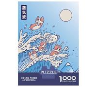 1000-piece Puzzle for Teenagers Cute Corgi Dogs Swimming Jigsaws for Adults Hands-on Game Precision Cutting Great Gift for Gaming 52x38cm/1000pcs