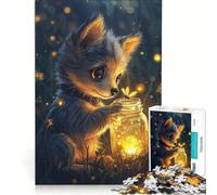 1000 Piece Puzzle For Teenagers Cute Puppy with Fireflies, DIY Toys, Challenging To Complete, Birthday Present,Travel Gifts, 50x75cm