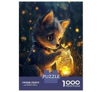 1000-piece Puzzle for Teenagers Cute Puppy with Fireflies Puzzle for Adults Relaxing Games Pattern Assembly Gifts for Friends And Family 70x50cm/1000pcs