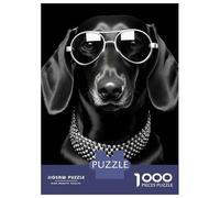 1000-piece Puzzle for Teenagers Dachshund Sunglasses Puzzle for Adults Hands-on Game Stress Reliever Gifts for Friends And Family 70x50cm/1000pcs