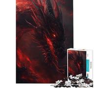 1000 Piece Puzzle For Teenagers Dark Fire Dragon for Birthday, Chrismas But Fun And Humorous Hands-on Game for 14+ Puzzle Game Offered (38x52cm)