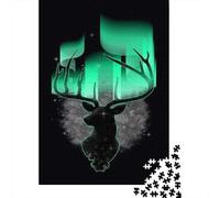 1000 Piece Puzzle For Teenagers Deer Head Glow in The Dark Puzzle for Adults Relaxing Games But Fun And Humorous for Is Ideal As A Gift 38x26cm/1000pcs