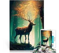1000-piece puzzle for teenagers Deer Mythical adventure Made of cardboard for 14+ Puzzle game Offered as gifts for the whole family。size:38x52cm/14.96x20.47inch
