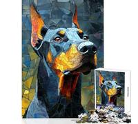 1000 Piece Puzzle For Teenagers Doberman Mosaic Portrait Impossible Game Difficult Challenge Home Decoration Toys Challenging To Complete (50x75cm)