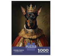 1000-piece Puzzle for Teenagers Doberman The King Puzzles for Adults Relax Games Staycation Kill Time Challenging To Complete 52x38cm/1000pcs