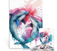 1000 Piece Puzzle For teenagers Dolphin Couple Love Story Intellektuelles Spiel Tolles Geschenk für Spiele52x38cm