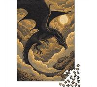 1000-piece Puzzle for Teenagers Dragon in Flight Fantasy Art Print Puzzles for Adults Fun Games Perfect Decoration Birthday Present, Gifts, 70x50cm/1000pcs
