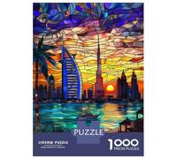 1000 Piece Puzzle For Teenagers Dubai Sunset Skyline Puzzle for Adults Relaxing Games Pattern Assembly Birthday And Unique Gifts 52x38cm/1000pcs