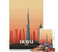 1000-piece Puzzle for Teenagers Dubai UAE Skyline Art Print Exact Fit Game Focus Training Fun Calm Fun Time Birthday Art Gift (50x75cm)