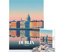 1000-piece Puzzle for Teenagers Dublin Ireland Cityscape Reflection Art Jigsaw Puzzles for Adults Family Activities Parent-child Interaction Brainteaser Family Games (38x52cm)