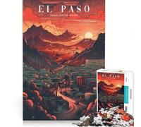 1000-piece Puzzle for Teenagers El Paso Skyline Cityscape, Family Games, Challenging To Complete, Gifts for Friends And Family 38x52cm